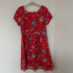 L.O.L. Surprise! Red Dress with Character and Star Print